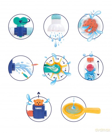 Młynek wodny z rurą LUDI - Bath toys - Water circuit (LU40085)