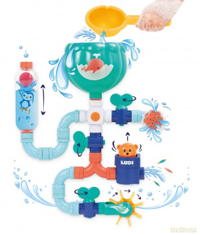 Młynek wodny z rurą LUDI - Bath toys - Water circuit (LU40085)