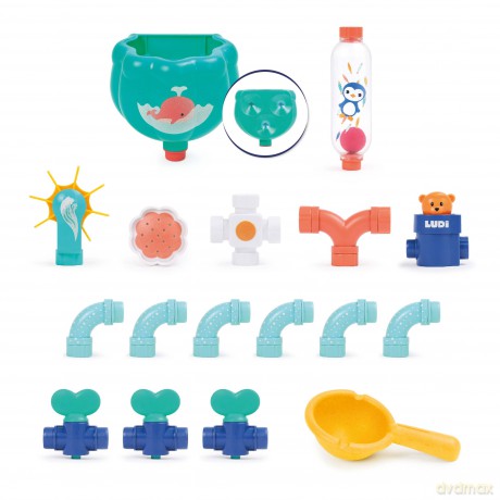Młynek wodny z rurą LUDI - Bath toys - Water circuit (LU40085)