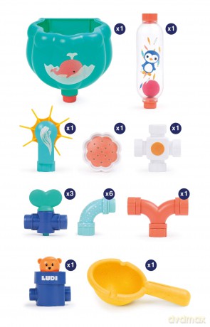 Młynek wodny z rurą LUDI - Bath toys - Water circuit (LU40085)