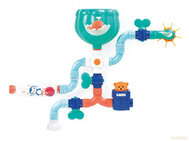 Młynek wodny z rurą LUDI - Bath toys - Water circuit (LU40085)