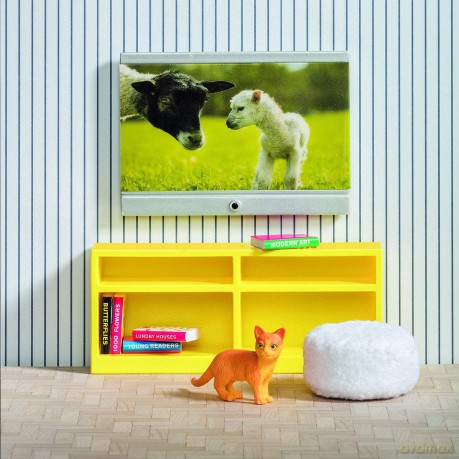Lundby - Yellow Bookcase (18246)