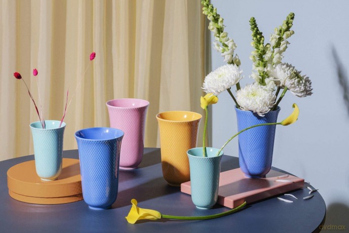 Lyngby Porceln - Rhombe Color Vase - 20cm - Aqua