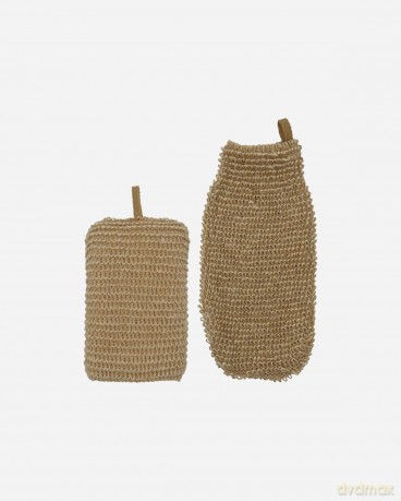 Meraki - Sponge and Exfoliating Glove - Nature - L:14, 20cm, W:9,5, 11cm, H:5, 1cm