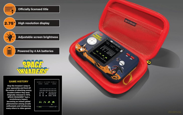 My Arcade - Space Invaders Portable Gaming System + Travel Case