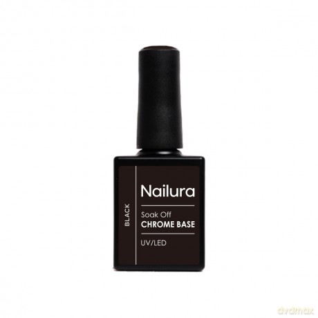 Nailura - Chrome Base Black Gel - Black - 10 ml