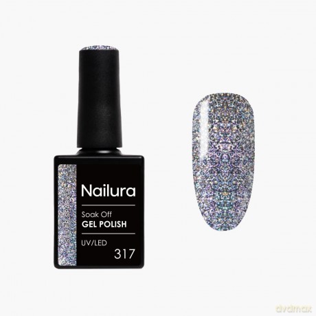 Nailura - Gel Polish 317 - Silver Sparkle - 10 ml