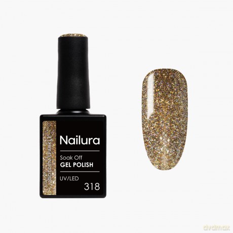 Nailura - Gel Polish 318 - Golden Sparkle - 10 ml