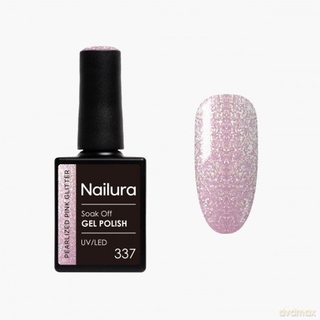 Nailura - Gel Polish 337 - Pearlized Pink Glitter - 10 ml