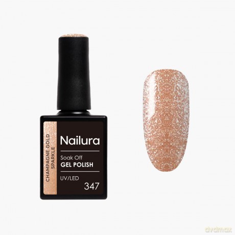 Nailura - Gel Polish 347 - Champagne Gold Sparkle - 10 ml