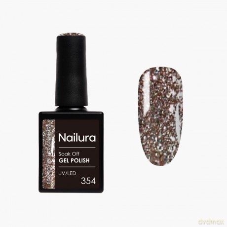 Nailura - Gel Polish 354 - Pewter Silver Shimmer - 10 ml