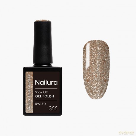 Nailura - Gel Polish 355 - Bronze Silver Glitter - 10 ml