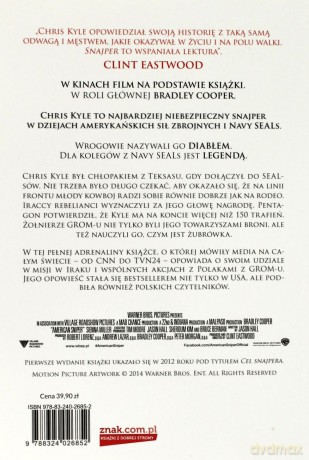 Snajper. Historia Najniebezpieczniejszego Snajpera W Dziejach Amerykańskiej Armii. Wydanie Filmowe - Chris Kyle, Mcewen Scott, Defelice Jim [KSIĄŻKA]