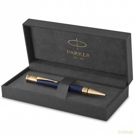 Parker - Duofold Ballpoint Pen - Prestige Blue Chevron - Medium Point Black Ink