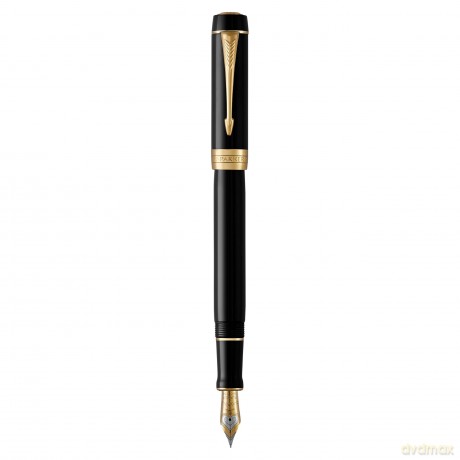 Parker - Duofold Centennial Fountain Pen - Classic Black with Gold Trim