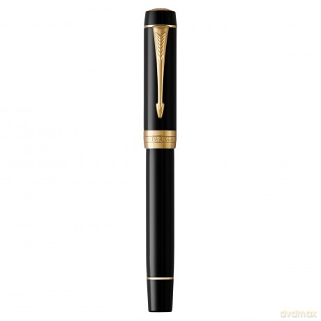Parker - Duofold Centennial Fountain Pen - Classic Black with Gold Trim