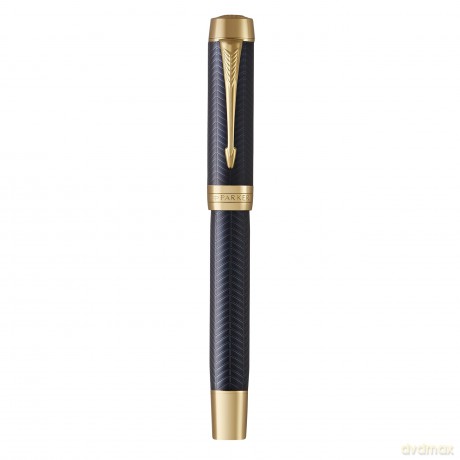 Parker - Duofold Centennial Fountain Pen - Prestige Blue Chevron - Fine Solid Gold Nib