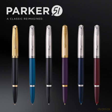 Parker - Parker 51 Fountain Pen - Deluxe Plum - Fine 18k Gold Nib