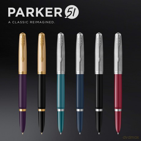 Parker - Parker 51 Fountain Pen - Deluxe Plum - Fine 18k Gold Nib