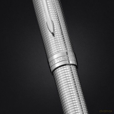 Parker - Sonnet Cisel Special Edition Fountain Pen - Palladium Finish, 18k Solid Gold Nib - Black