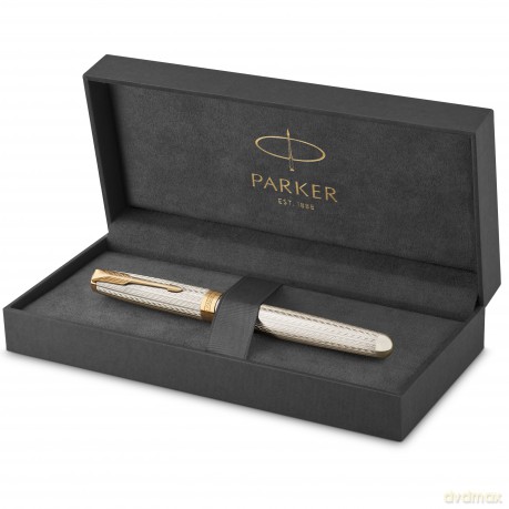Parker - Sonnet Fountain Pen - Silver Mistral - Fine Nib 18K Gold