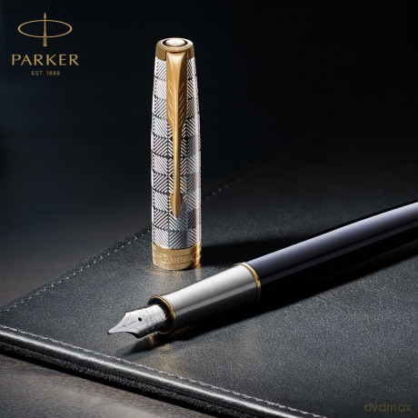 Parker - Sonnet Fountain Pen - Silver Mistral - Fine Nib 18K Gold