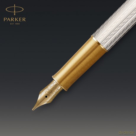 Parker - Sonnet Fountain Pen - Silver Mistral - Fine Nib 18K Gold