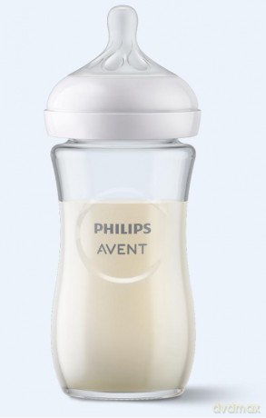 Philips Avent - Bottle glass 240 ml, teat 1+ months, 1 piece