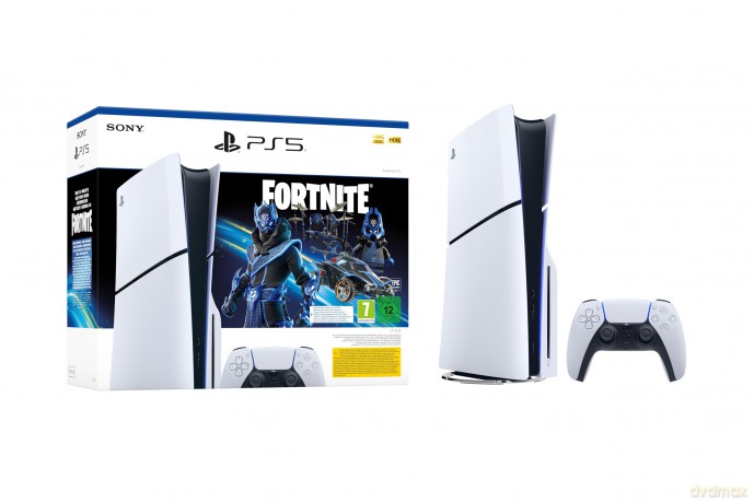 PS5 Console 1TB Standard Slim White Cobalt Star Fortnite Bundle