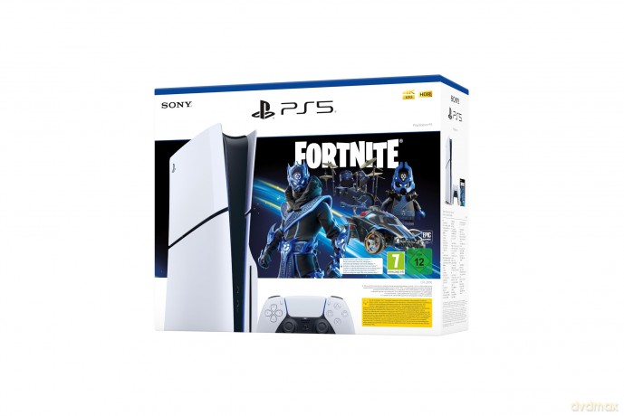 PS5 Console 1TB Standard Slim White Cobalt Star Fortnite Bundle