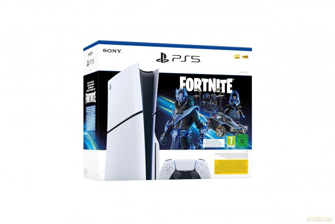 PS5 Console 1TB Standard Slim White Cobalt Star Fortnite Bundle
