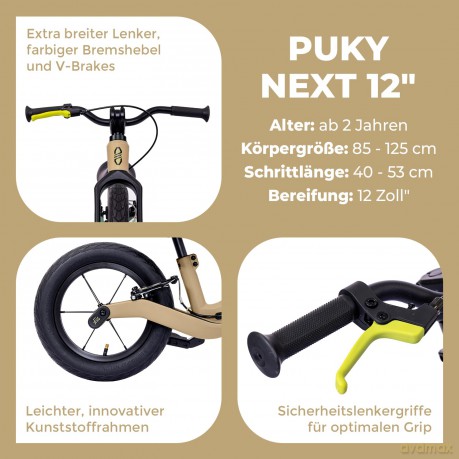 Rowerek biegowy Puky - NEXT balance bike 12 sand (4150)