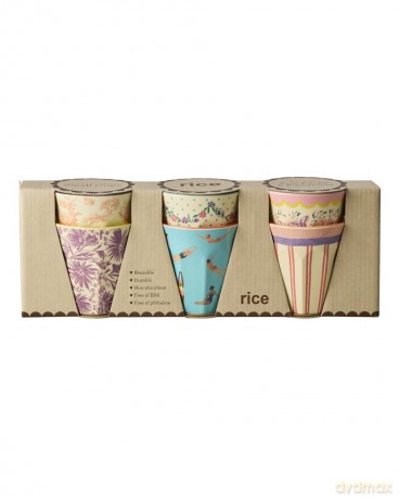 Rice - Melamine Cups with Glory Days Prints - Small - 160 ml
