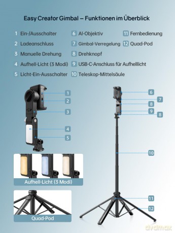 Rollei - Gimbal with AI Tracking - Easy Creator