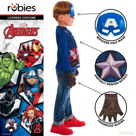 Rubies - Captain America Dress Up Set (104 -116 cm)