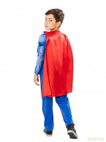 Rubies - Superman Padded Suit w. Cape - (110-116 cm)