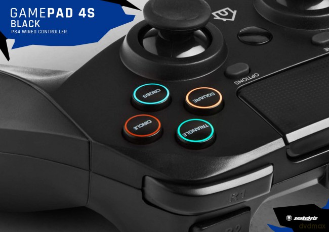 Snakebyte PS4 Game:Pad 4 S Wired (Black)