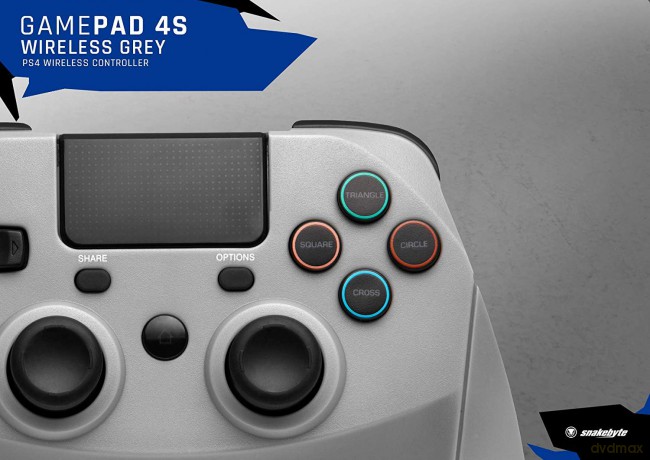 Snakebyte PS4 Gamepad 4 S Wireless (Grey)
