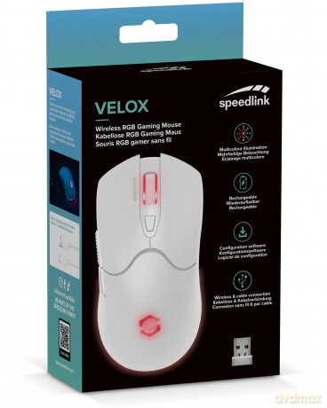 Speedlink - VELOX Rechargeable RGB Wireless Gaming Mouse - White