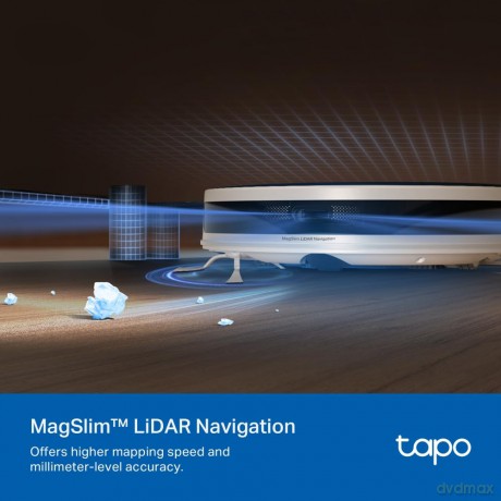 TP-Link - Tapo RV20 Max 5300Pa Suction MagSlim LiDAR Navigation Robot Vacuum and Mop - White