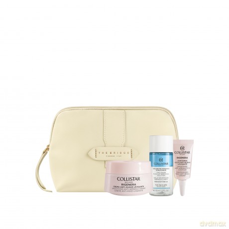 Collistar Set (Smoothing Anti Wrinkle Cream+Two Phase Make Up Removing 35ml+Eye Contour 5ml+Cosmetic Bag)