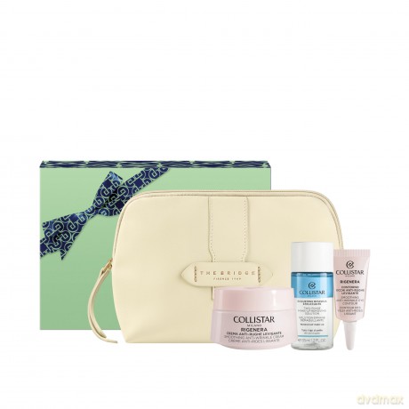 Collistar Set (Smoothing Anti Wrinkle Cream+Two Phase Make Up Removing 35ml+Eye Contour 5ml+Cosmetic Bag)