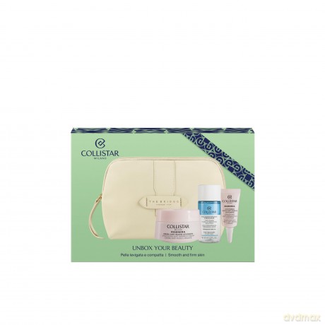Collistar Set (Smoothing Anti Wrinkle Cream+Two Phase Make Up Removing 35ml+Eye Contour 5ml+Cosmetic Bag)