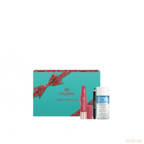 Collistar Set (Twist Balmy Gloss - Rose 216 + Mini Professional Eye Pencil 0.8 G + Two-Phase Eye-Lip Make-Up Remover Solution 35 Ml)