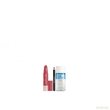 Collistar Set (Twist Balmy Gloss - Rose 216 + Mini Professional Eye Pencil 0.8 G + Two-Phase Eye-Lip Make-Up Remover Solution 35 Ml)