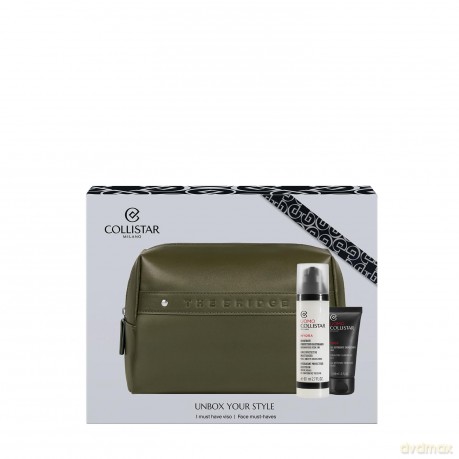 Collistar Set (Uomno Hydra Daily Protective Moisturizer 80ml + Energizing Cleansing Gel 30ml + Pouch)