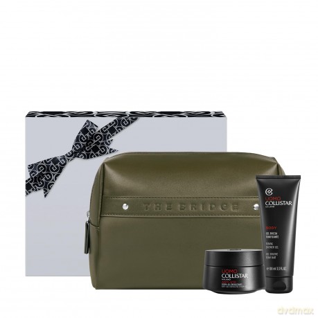 Collistar Set (Uomo Energizing Anti-Aging Cream Gel 50 Ml + Toning Shower Gel 100 Ml + Pouch)