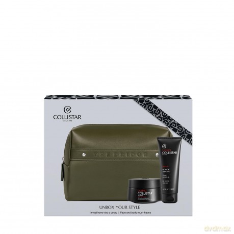 Collistar Set (Uomo Energizing Anti-Aging Cream Gel 50 Ml + Toning Shower Gel 100 Ml + Pouch)