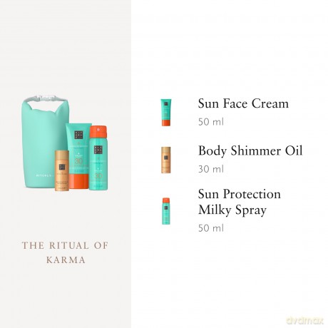 Rituals Set (Karma Sun Protection Milky Spray 50ml + Shimmering Body Oil 30ml + Sun Protection Face Cream 50ml)