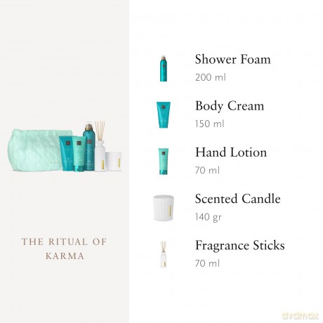 Rituals Set (The Ritual Of Karma Shower Foam 200ml + Body Cream 150ml + Hand Lotion 70ml + Fragrance Stick 70ml)